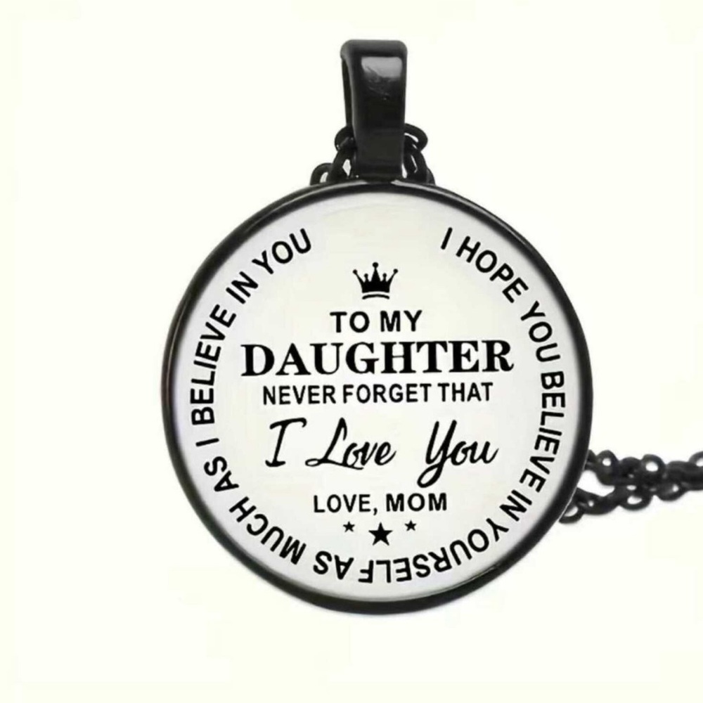 NWT "To My‎ Daughter" black and white Niche Pendant Necklace